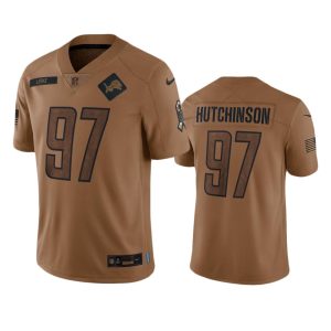 Aidan Hutchinson Detroit Lions Brown 2023 Salute To Service Limited Jersey