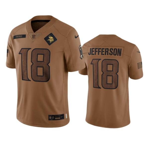 Justin Jefferson Minnesota Vikings Brown 2023 Salute To Service Limited Jersey