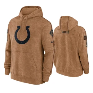Indianapolis Colts 2023 Salute To Service Brown Club Hoodie