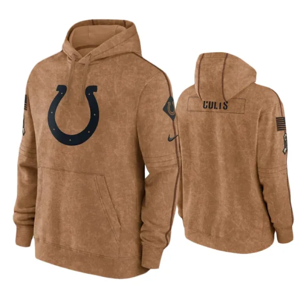 Indianapolis Colts 2023 Salute To Service Brown Club Hoodie
