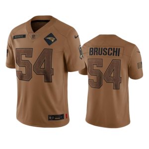 Tedy Bruschi New England Patriots Brown 2023 Salute To Service Limited Jersey