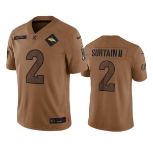 Patrick Surtain II Denver Broncos Brown 2023 Salute To Service Limited Jersey
