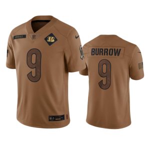 Joe Burrow Cincinnati Bengals Brown 2023 Salute To Service Limited Jersey