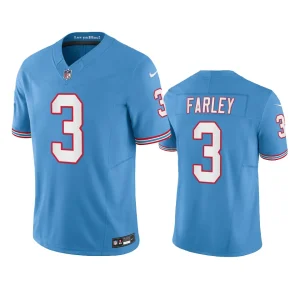 Caleb Farley Tennessee Titans Light Blue Oilers Throwback Limited Jersey