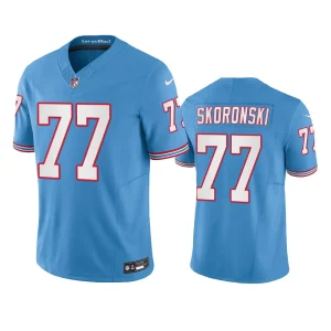 Peter Skoronski Tennessee Titans Light Blue Oilers Throwback Limited Jersey