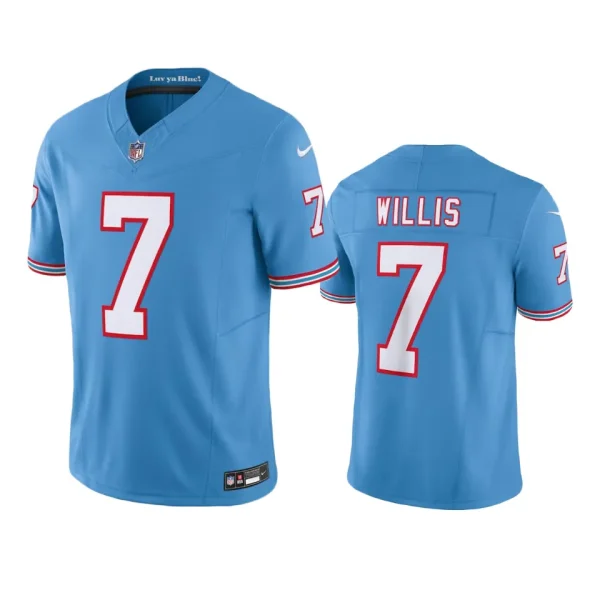 Malik Willis Tennessee Titans Light Blue Oilers Throwback Limited Jersey