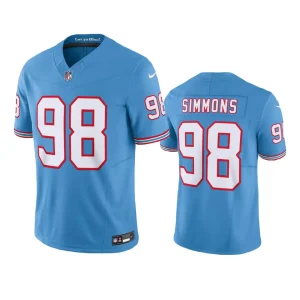 Jeffery Simmons Tennessee Titans Light Blue Oilers Throwback Limited Jersey